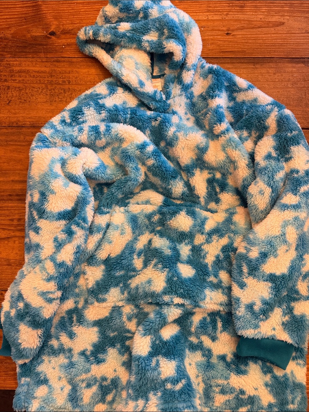 Kids Plush Hooded Snuggie - Blue & White